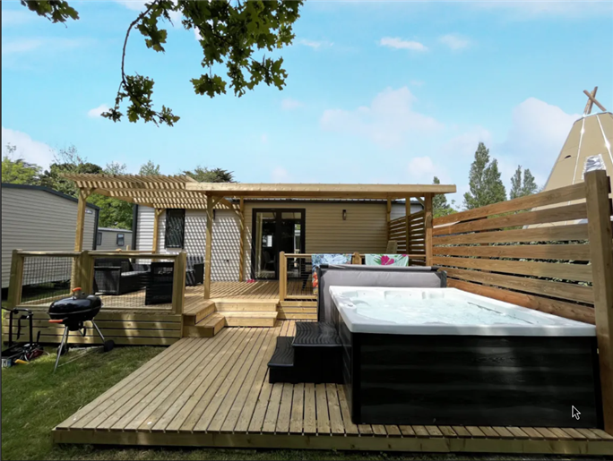 mobil-home Cottage à louer 3 chambres jacuzzi spa camping Kost Ar Moor fouesnant bretagne