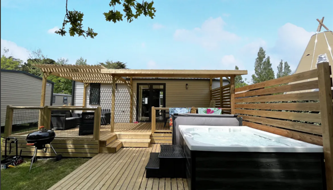 mobil-home Cottage à louer 3 chambres jacuzzi spa camping Kost Ar Moor fouesnant bretagne - Camping Kost Ar Moor - Fouesnant
