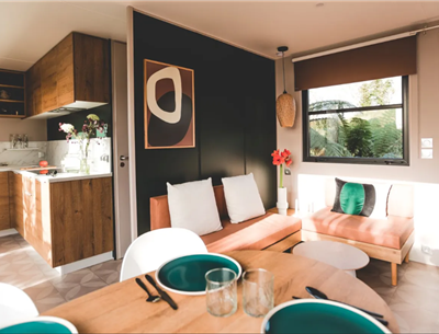 mobil-home Cottage à louer cote jardin premium camping Kost Ar Moor fouesnant bretagne