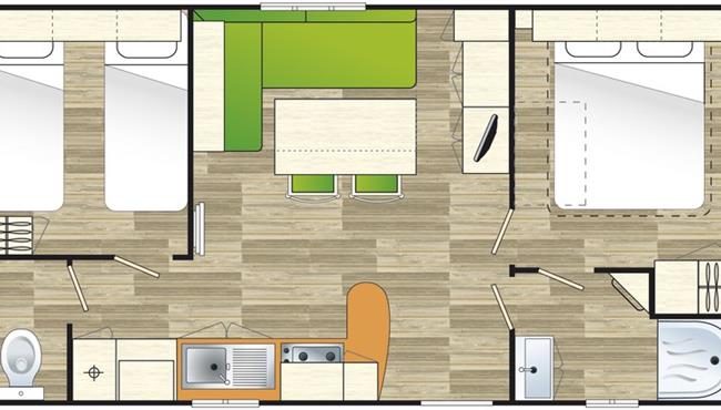 Mobil home Grand Confort à louer au camping Kost Ar Moor à Fouesnant