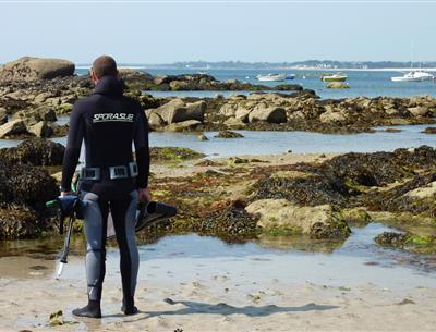 chasse sous-marine à la pointe de Mousterlin près du camping kost-ar-moor