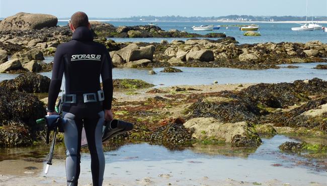 chasse sous-marine à la pointe de Mousterlin près du camping kost-ar-moor