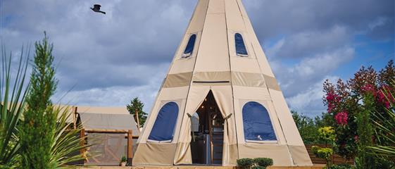 tipi  vue extérieure glamping fouesnant - Camping Kost Ar Moor - Fouesnant