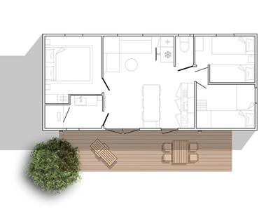 mobil-home Cottage à louer 3 chambres camping Kost Ar Moor fouesnant bretagne