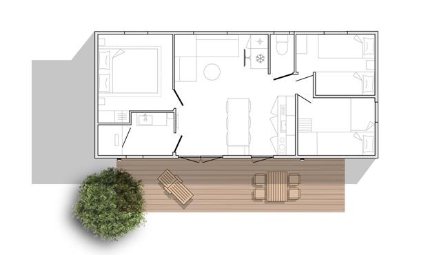 mobil-home Cottage à louer 3 chambres camping Kost Ar Moor fouesnant bretagne